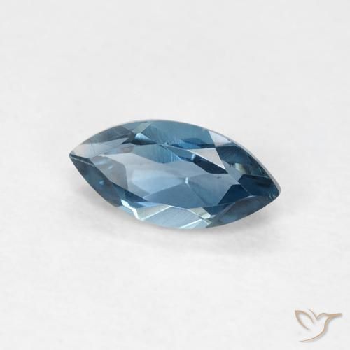 Topázio azul natural 0,47ct, marquise, VVS