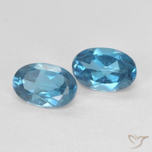 Pedras preciosas de Topázio Londres Azul natural de 1.17 ct, oval, VS