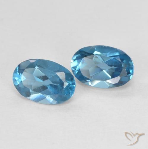 Pedras preciosas de Topázio Londres Azul natural de 1.20 ct, oval, VS