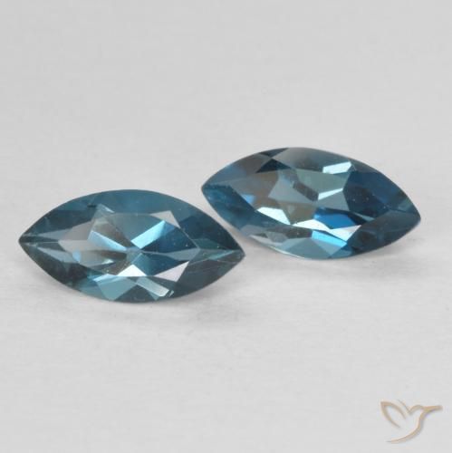 Pedras preciosas de Topázio Londres Azul natural de 0.90 ct, Marquesa, VVS-VS