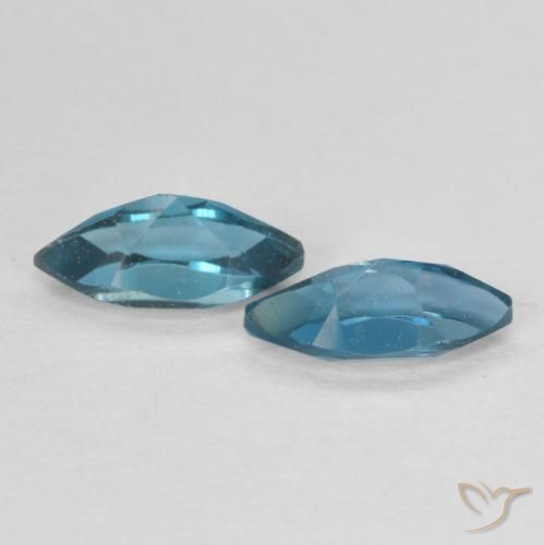 Pedras preciosas de Topázio Londres Azul natural de 0.90 ct, Marquesa, VVS-VS