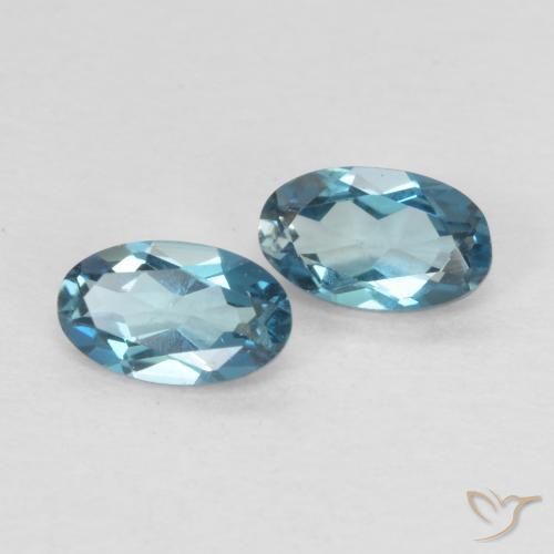 Pedras preciosas de Topázio Londres Azul natural de 0.53 ct, oval, VVS-VS