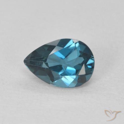 0.78ct Natural Londres Azul Topázio, Formato de pêra, VVS-VS