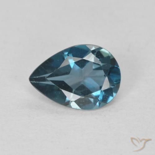 0.69ct Natural Londres Azul Topázio, Formato de pêra, VVS-VS, Photo A