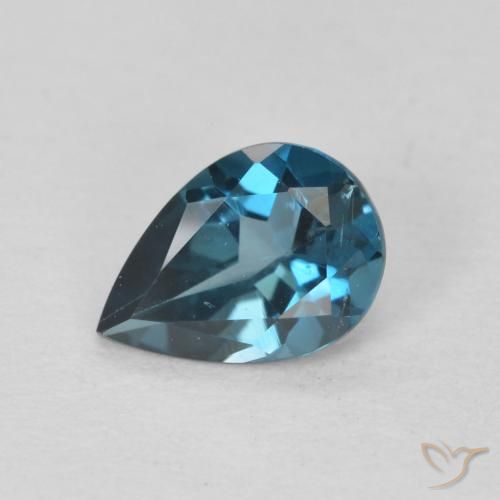 0.74ct Natural Londres Azul Topázio, Formato de pêra, VVS-VS