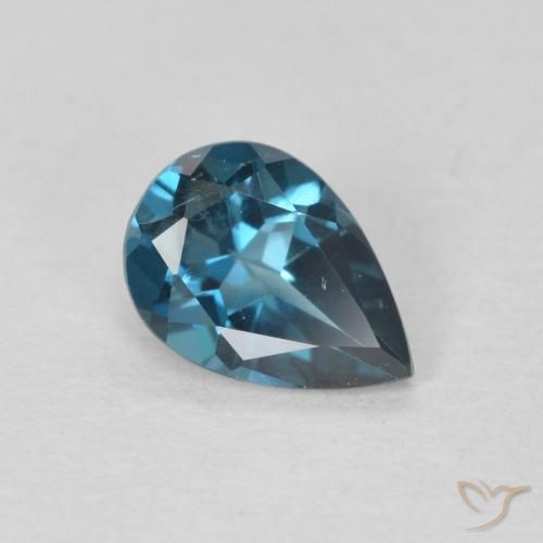 Topázio Londres Azul Natural 0.74ct, Formato de pêra, VVS-VS