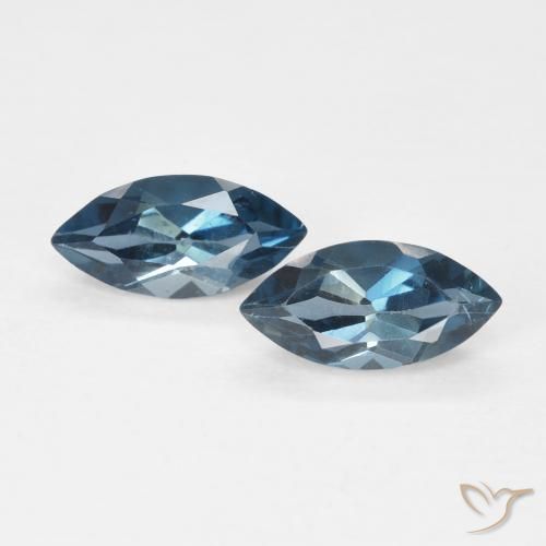 Pedras preciosas de topázio azul natural de 0,98 ct, marquise, VS