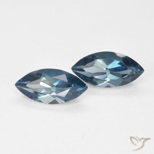 Pedras preciosas de topázio azul natural de 0,98 ct, marquise, VS