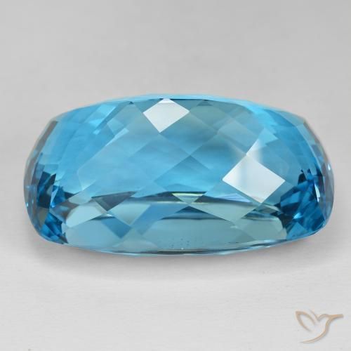 Topázio Azul Suíço Natural 120.92ct, Almofada, IF