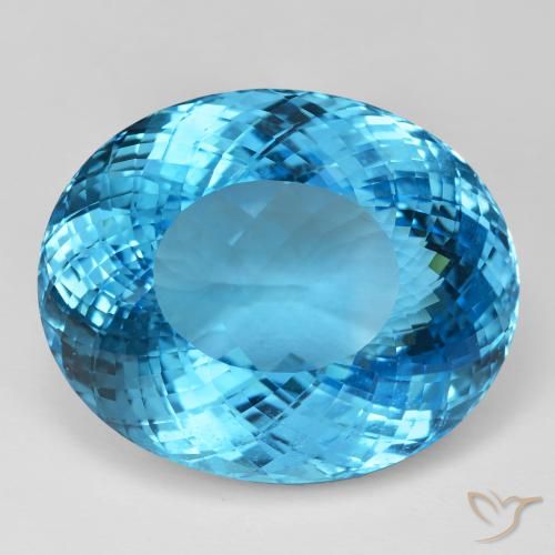 137.38ct Natural Azul Suíço Topázio, oval, IF, Photo A