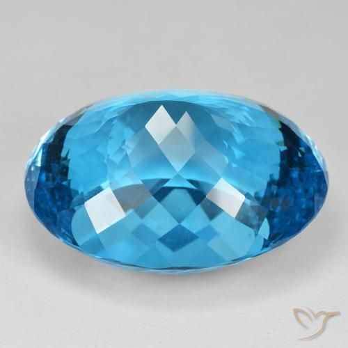 Topázio Azul Suíço Natural 137.38ct, oval, IF