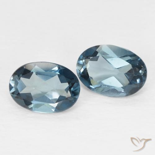 Pedras preciosas de Topázio Londres Azul natural de 1.90 ct, oval, VVS-VS