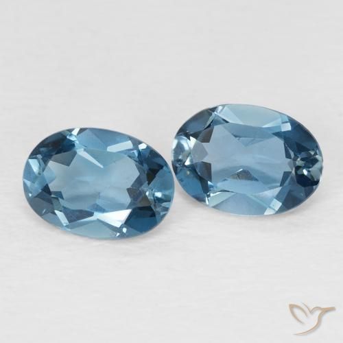 Pedras preciosas de Topázio Londres Azul natural de 1.79 ct, oval, VVS-VS