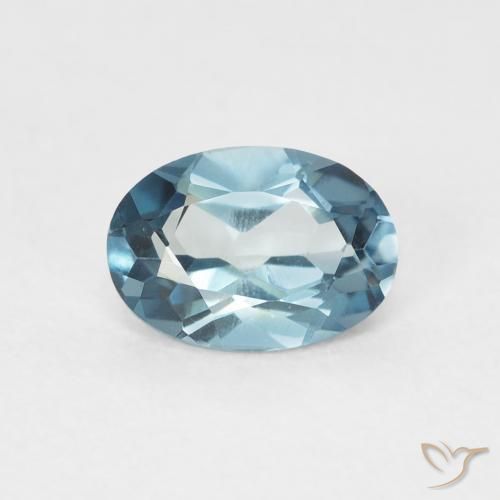 0.97ct Natural Londres Azul Topázio, oval, VVS