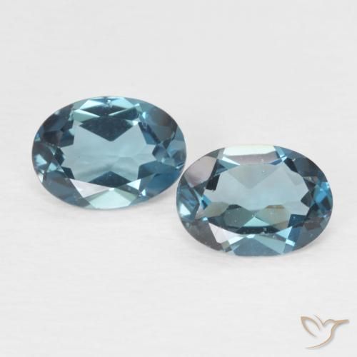 1.73ctw Natural Londres Azul Topázio, oval, VVS-VS