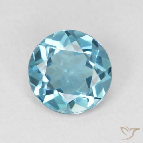 1.91ct Natural Londres Azul Topázio, Redondo, VVS