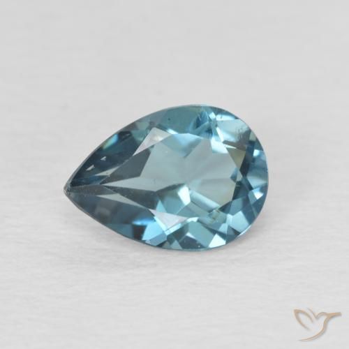 0.89ct Natural Londres Azul Topázio, Formato de pêra, VS