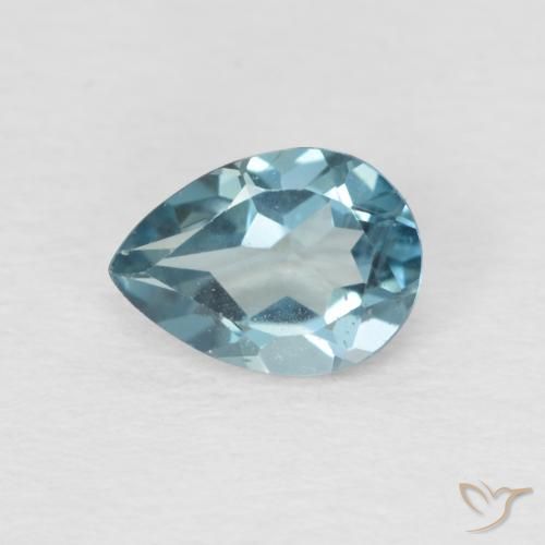 0.89ct Natural Londres Azul Topázio, Formato de pêra, VS