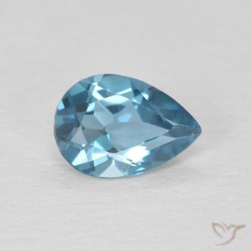 Topázio Londres Azul Natural 0.81ct, Formato de pêra, VS