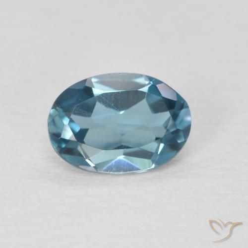 0.90ct Natural Londres Azul Topázio, oval, VVS