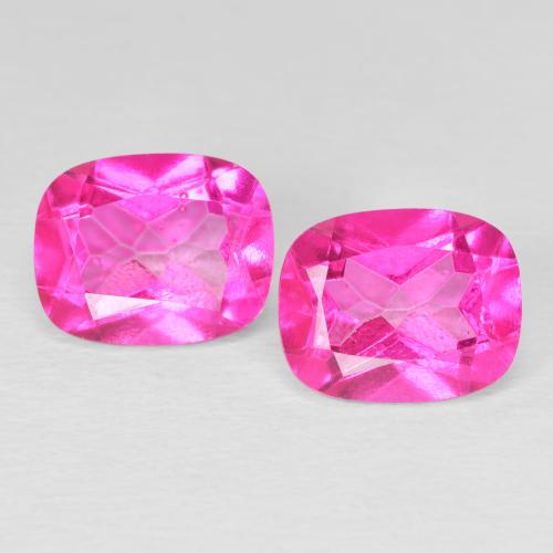 Pedras preciosas de topázio rosa natural de 7,73 ct, almofada cortada, VVS-VS
