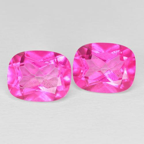 Pedras preciosas de topázio rosa natural de 7,73 ct, almofada cortada, VVS-VS