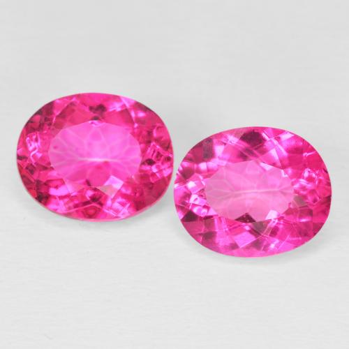 Pedras preciosas de Topázio Rosa escuro natural de 9.23 ct, Corte Oval, VVS-VS