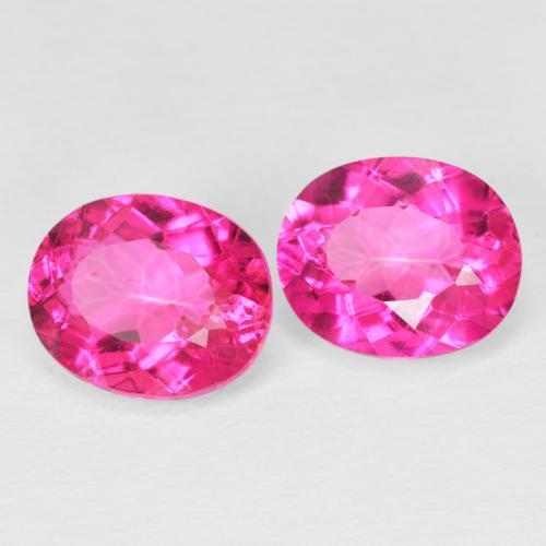 Pedras preciosas de Topázio Rosa escuro natural de 9.23 ct, Corte Oval, VVS-VS