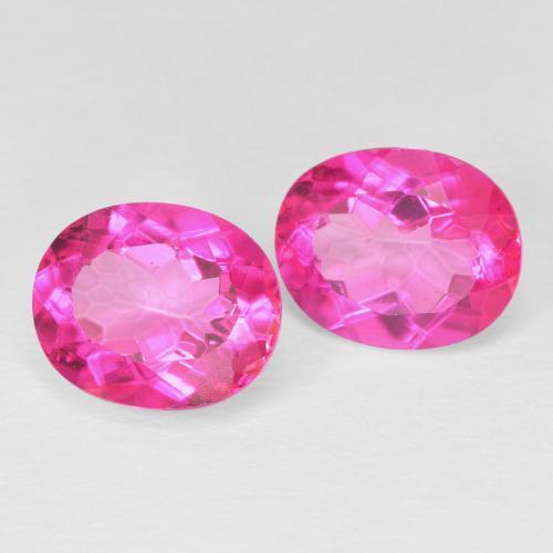 Pedras preciosas de Topázio Magenta Profundo natural de 9.35 ct, oval, VS