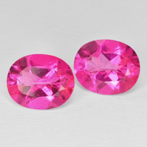 Pedras preciosas de Topázio Medium Dark-Pink natural de 8.64 ct, oval, VVS-VS