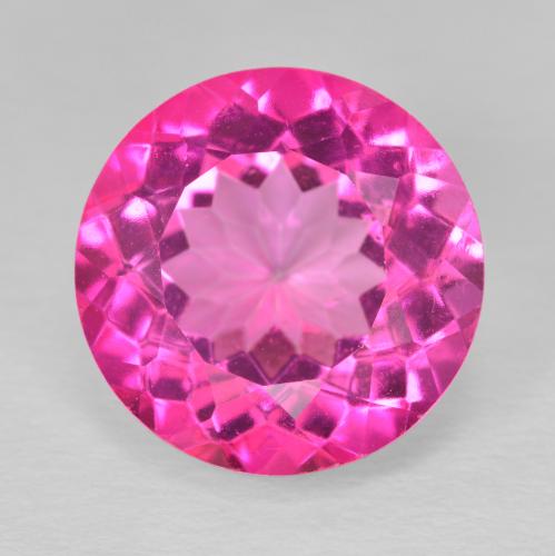 Topázio rosa natural 12,00ct, corte redondo, VVS-VS