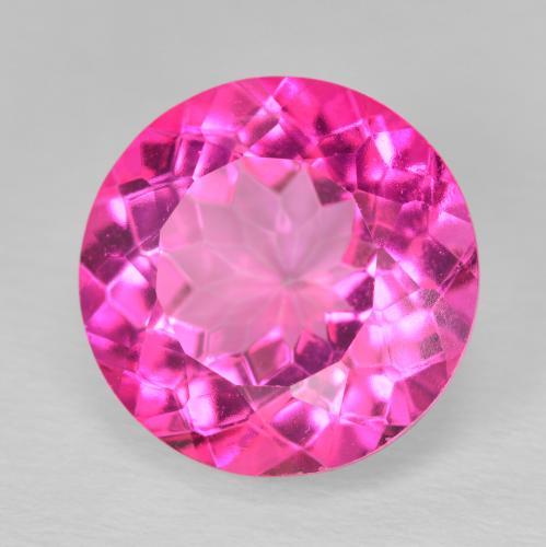 Topázio rosa natural 12,00ct, corte redondo, VVS-VS
