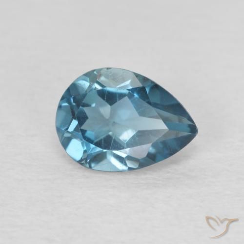 Topázio Londres Azul Natural 0.93ct, Formato de pêra, VVS-VS