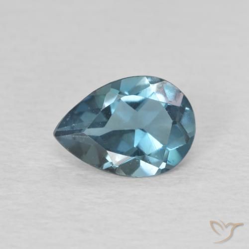 0.74ct Natural Londres Azul Topázio, Formato de pêra, VVS-VS