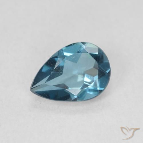 0.81ct Natural Londres Azul Topázio, Formato de pêra, VVS-VS