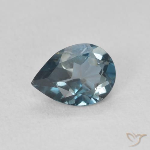 0.77ct Natural Londres Azul Topázio, Formato de pêra, VVS-VS