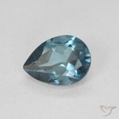 0.92ct Natural Londres Azul Topázio, Formato de pêra, VVS-VS