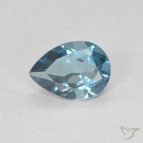 0.83ct Natural Londres Azul Topázio, Formato de pêra, VVS-VS