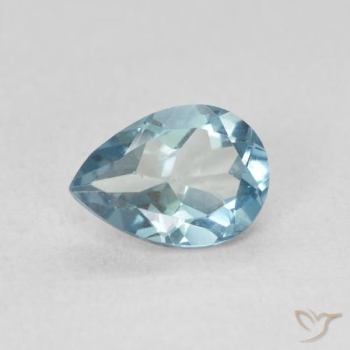 0.86ct Natural Céu azul Topázio, Formato de pêra, VVS-VS
