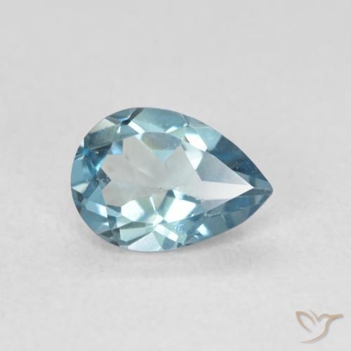 Topázio Céu azul Natural 0.86ct, Formato de pêra, VVS-VS