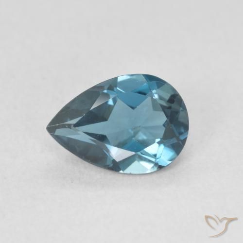 0.85ct Natural Londres Azul Topázio, Formato de pêra, VVS-VS