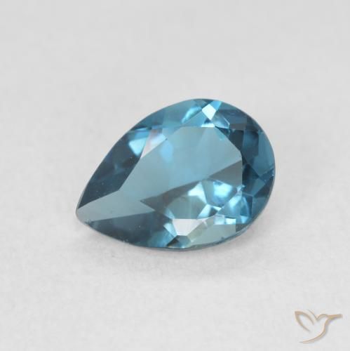 0.85ct Natural Londres Azul Topázio, Formato de pêra, VVS-VS