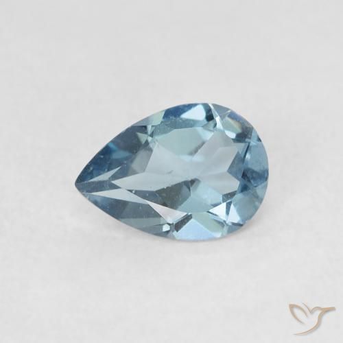 0.77ct Natural Londres Azul Topázio, Formato de pêra, VS