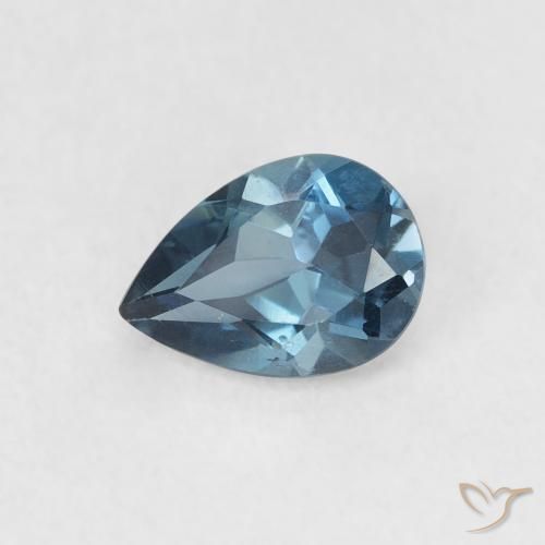 0.85ct Natural Londres Azul Topázio, Formato de pêra, VS