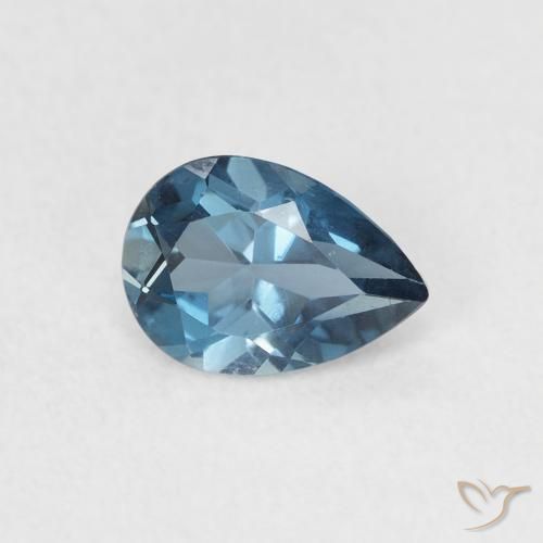 Topázio Londres Azul Natural 0.85ct, Formato de pêra, VS