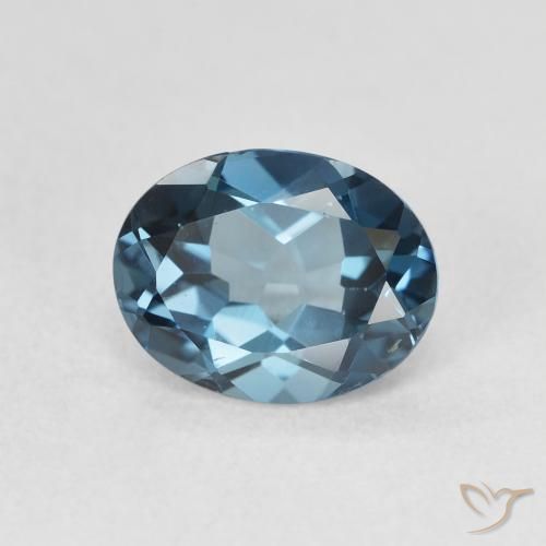 Topázio azul natural 2,28ct, corte oval, VS