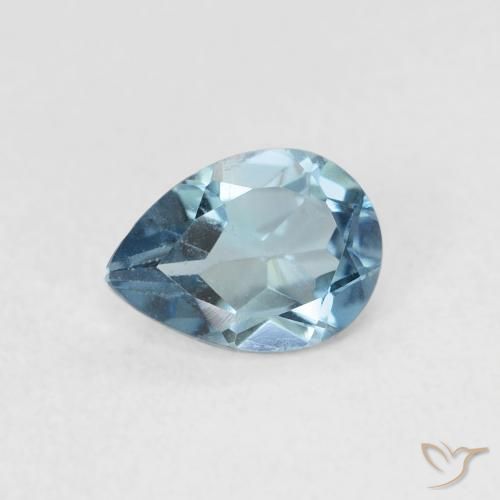 0.90ct Natural Londres Azul Topázio, Formato de pêra, VS