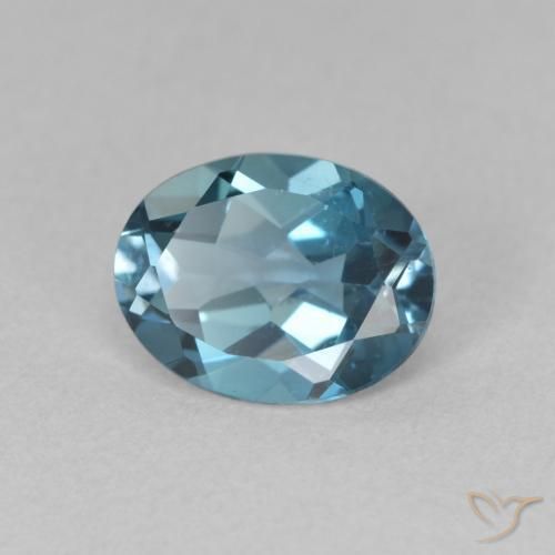 Topázio azul natural 2,15ct, corte oval, VVS-VS