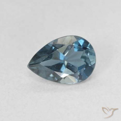 0.89ct Natural Londres Azul Topázio, Formato de pêra, VS