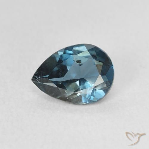 0.86ct Natural Londres Azul Topázio, Formato de pêra, VS